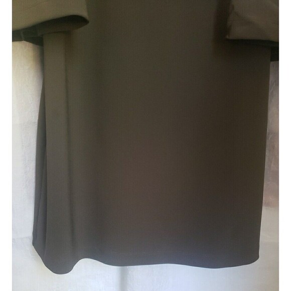 Boston Proper Dress Sz M Color Block Cold Shoulder Olive Green (Light Staining) - Picture 5 of 16